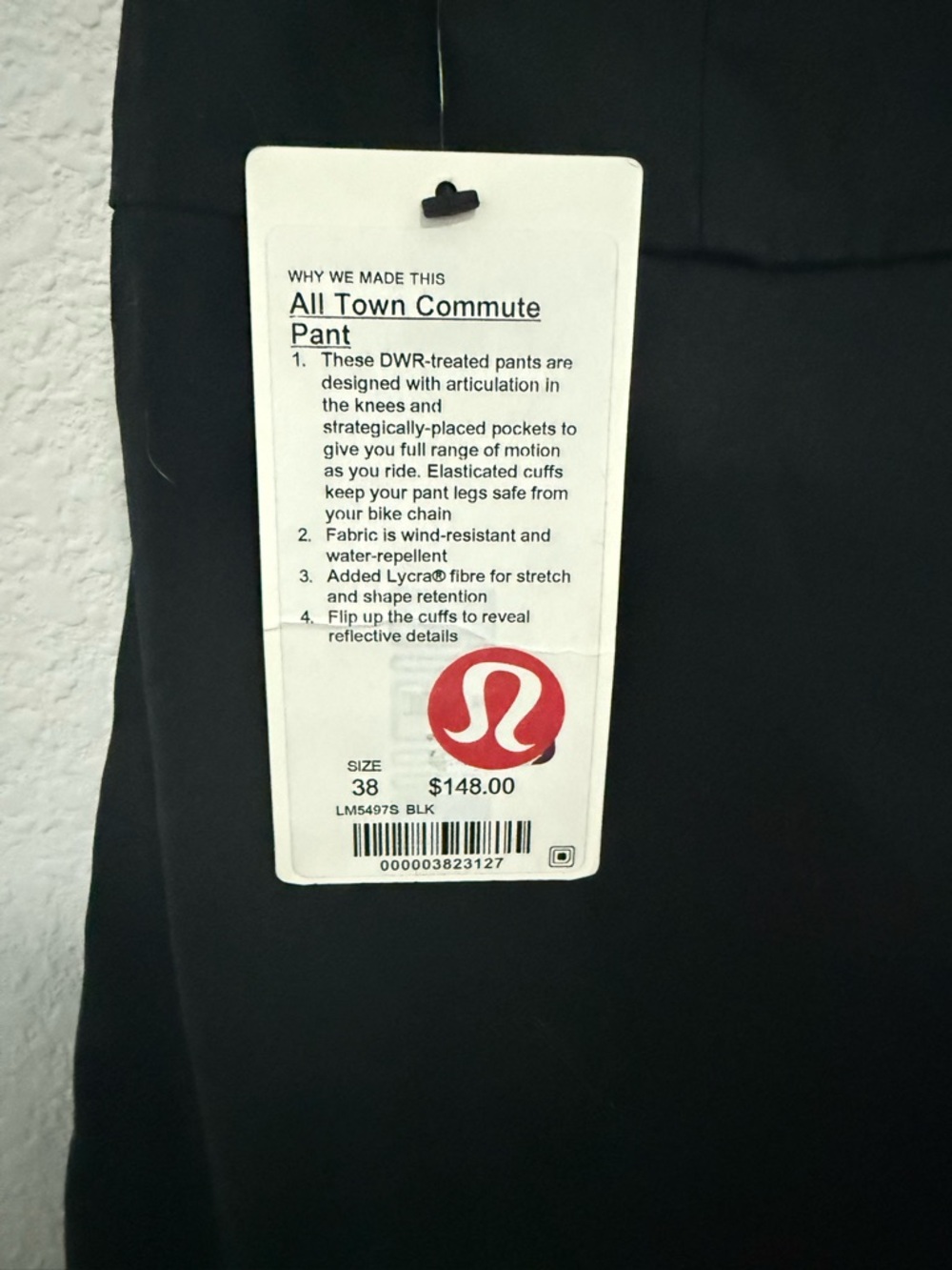 LULULEMON All Town Commute Pant Black Size 38 NEW #M5497S - Picture 4 of 11